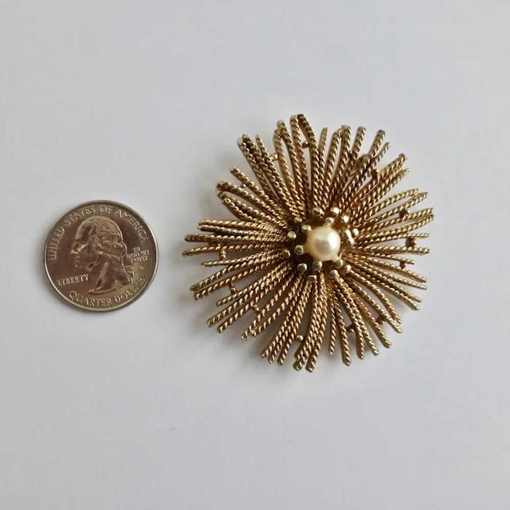 CAPRI Gold tone Starburst "Fireworks" Brooch Pin … - image 4