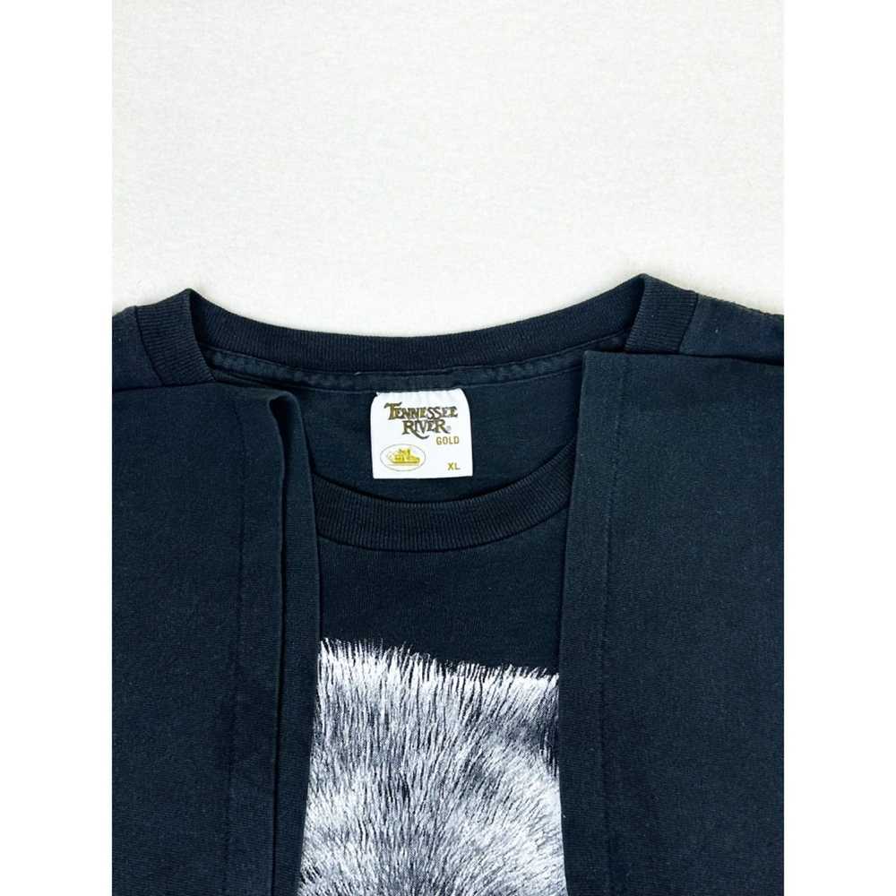 Streetwear × Vintage Vintage 1993 Wolf T-Shirt Bl… - image 4