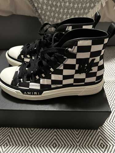 Amiri Amiri Court Checkered High-Top Sneakers