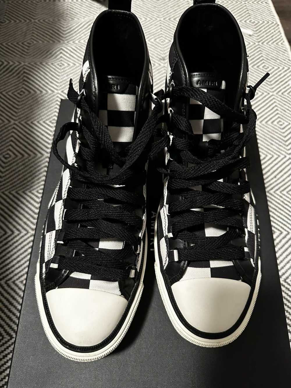 Amiri Amiri Court Checkered High-Top Sneakers - image 2