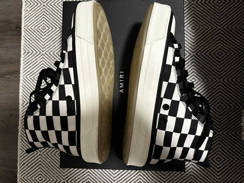 Amiri Amiri Court Checkered High-Top Sneakers - image 5