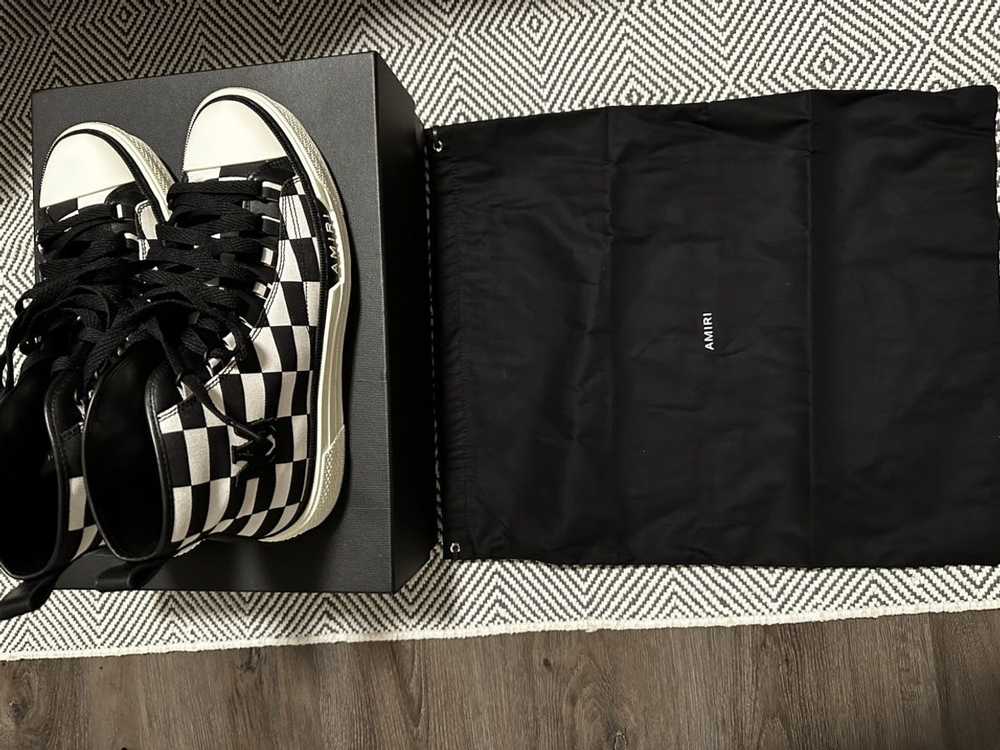 Amiri Amiri Court Checkered High-Top Sneakers - image 9