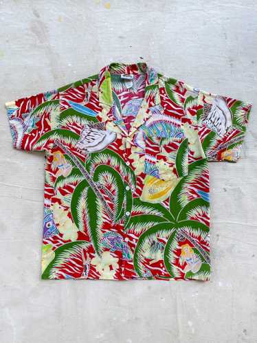 Disney Pirates of the Caribbean Hawaiian/Camp Shirt Small Wonderground  Gallery