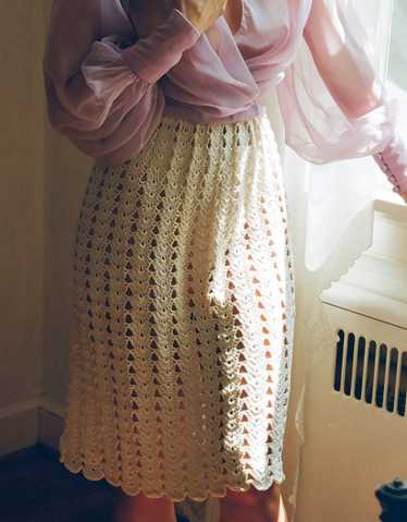 Vintage Open Weave Crochet Knit Skirt