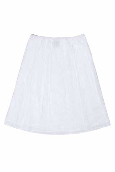 Eileen Fisher - White Textured A-line Skirt Sz S - image 1