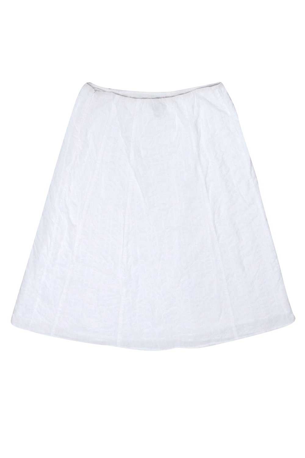 Eileen Fisher - White Textured A-line Skirt Sz S - image 2