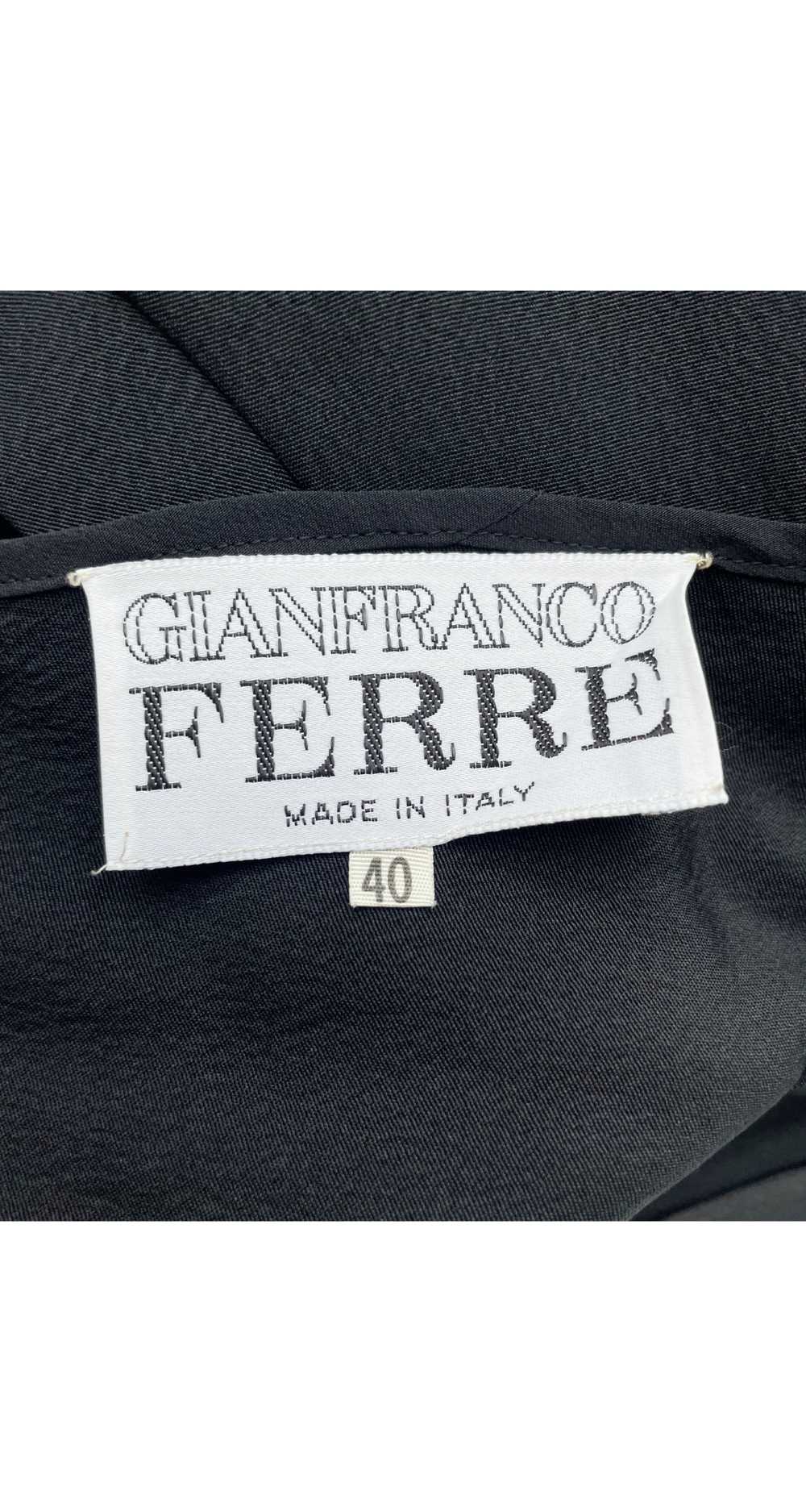 Gianfranco Ferré 1980s Black Silk V-Back Blouson … - image 6