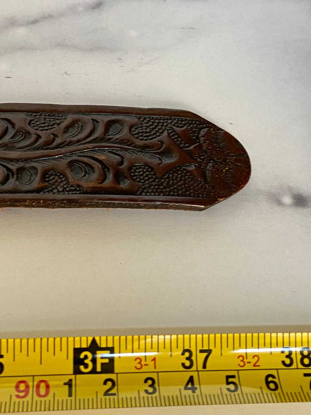 Vintage tooled leather belt - image 4