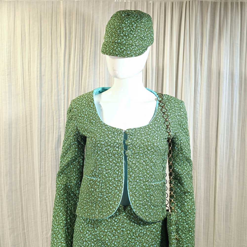 Vintage 60s Mod Floral Print Suit, + Hat/Bag, 4 P… - image 3