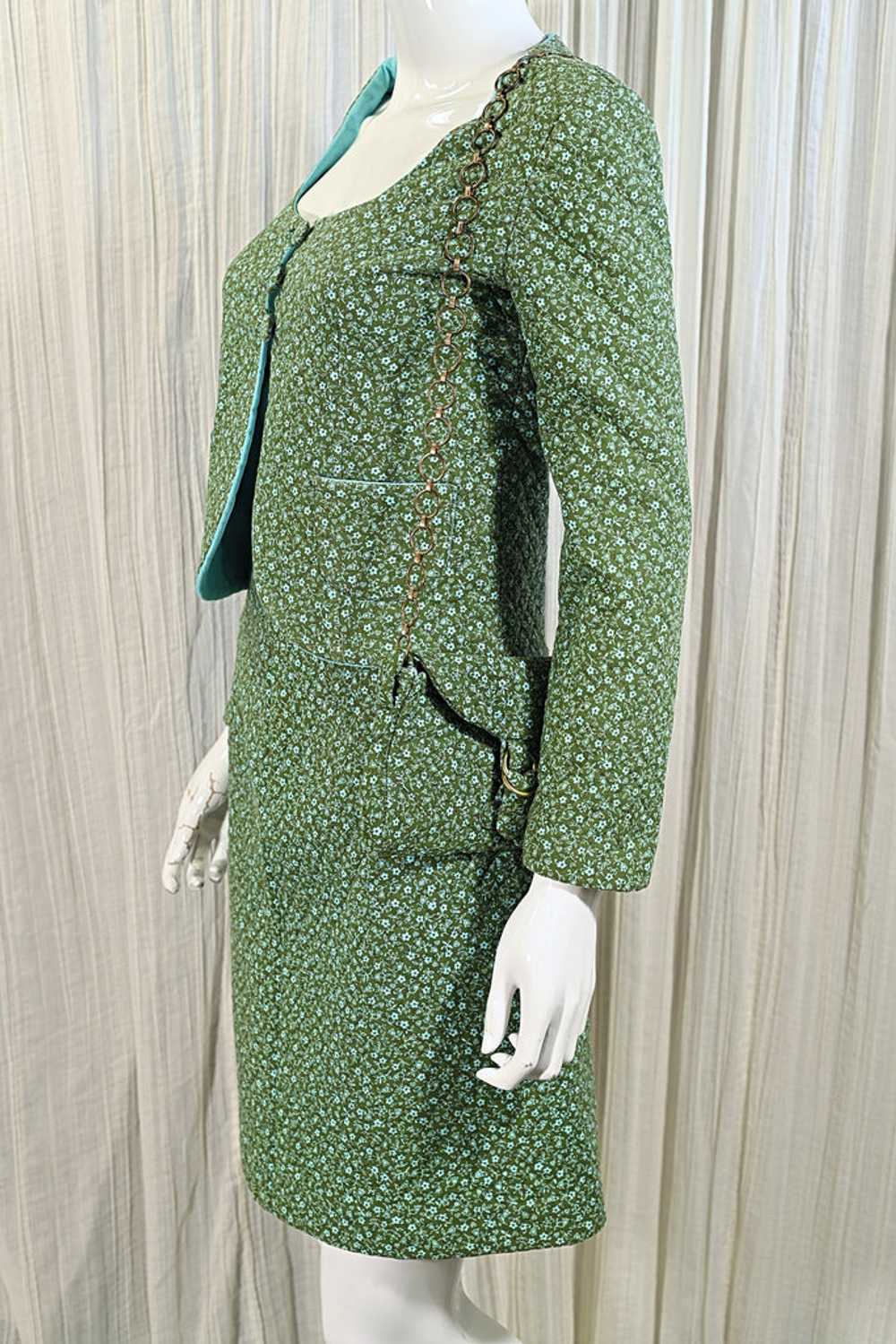 Vintage 60s Mod Floral Print Suit, + Hat/Bag, 4 P… - image 9