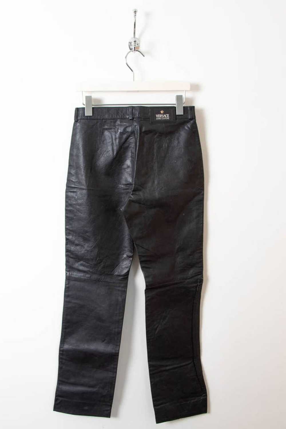 Women's Versace High Waisted Leather Pants (W28) - image 2