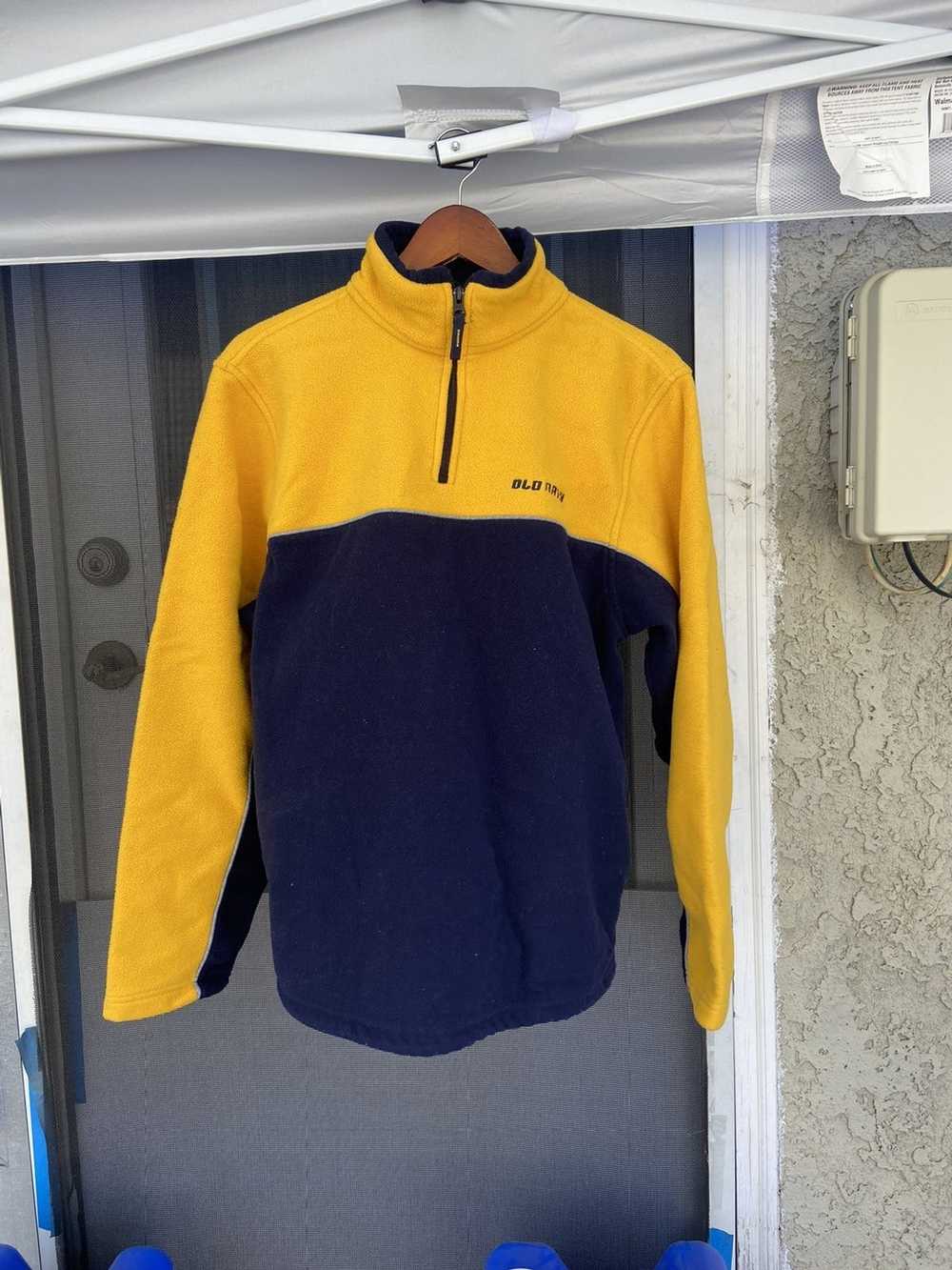 Old Navy Navy and Yellow Old Navy Fleece Quarter … - image 1