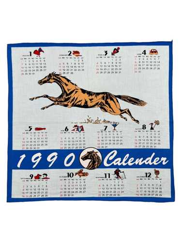 Japanese Brand 1990 Calendar Handkerchief Neckerch