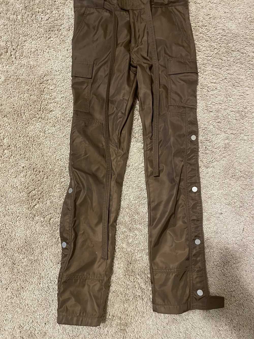 Streetwear Snap Zipper Brown Cargo Pants - image 1