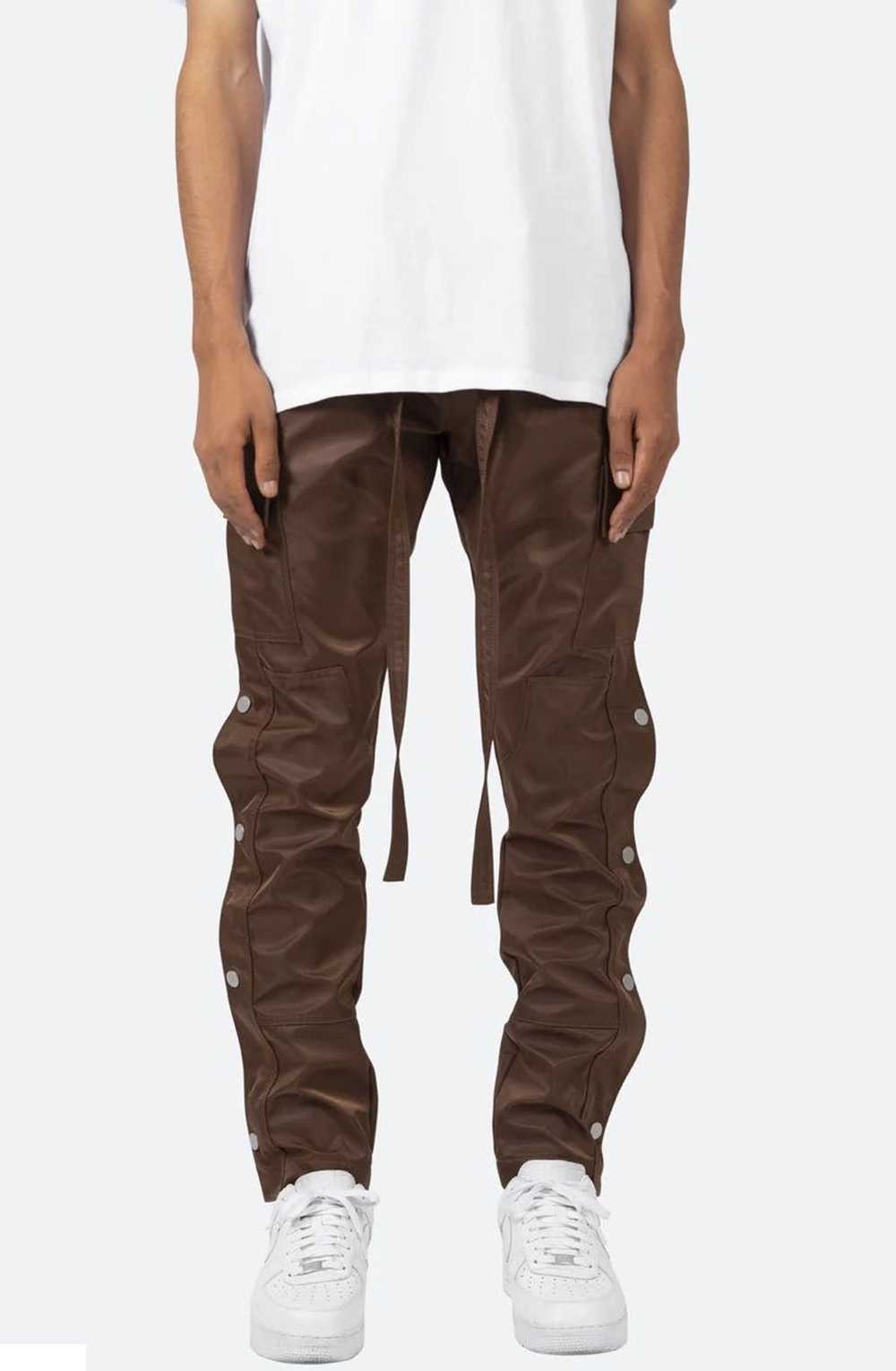 Streetwear Snap Zipper Brown Cargo Pants - image 2