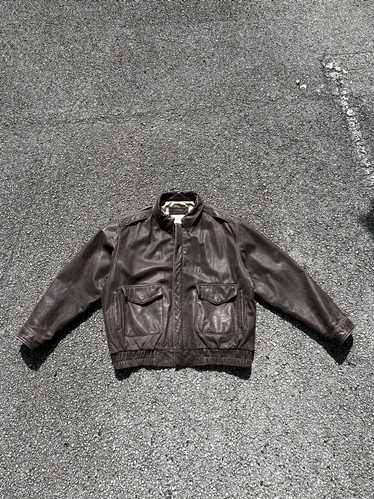 Vintage - Men - Avirex Printed Bomber Jacket - Whitw/Black - Nohble