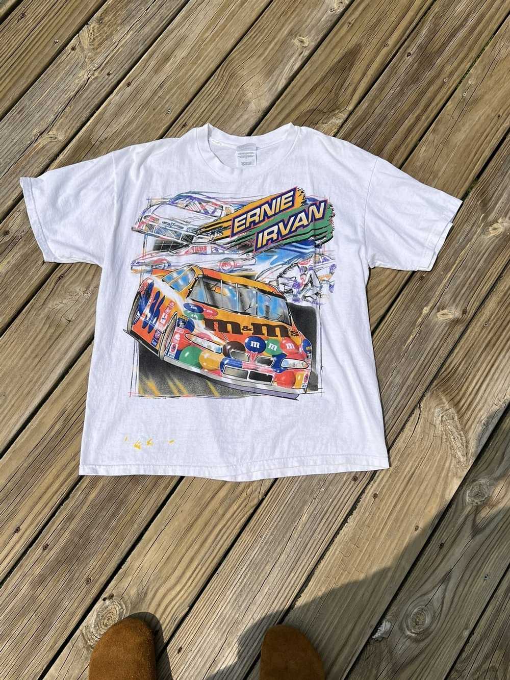 Hanes × NASCAR Crazy vintage Ernie Irvan racing t… - image 1