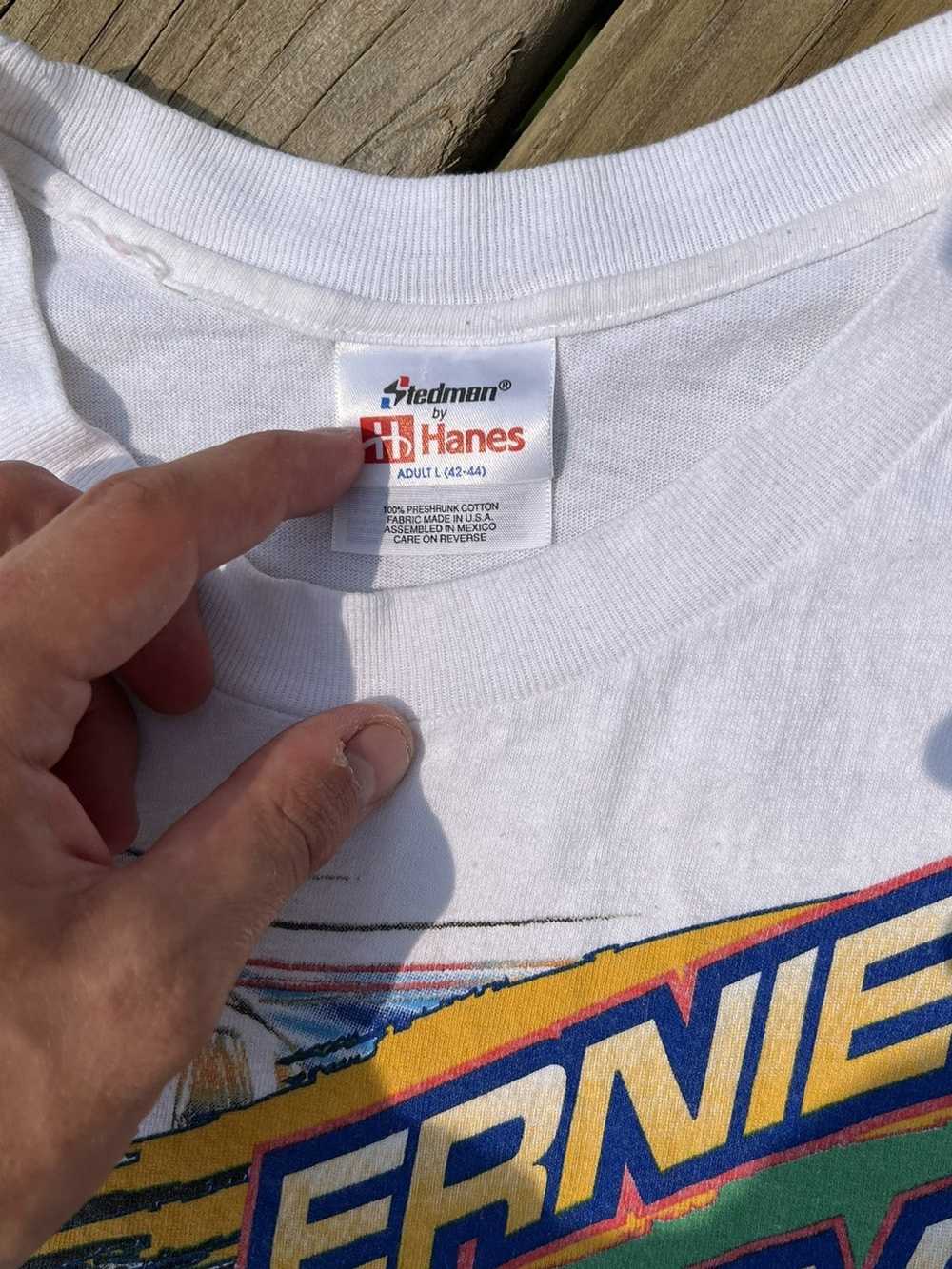 Hanes × NASCAR Crazy vintage Ernie Irvan racing t… - image 4