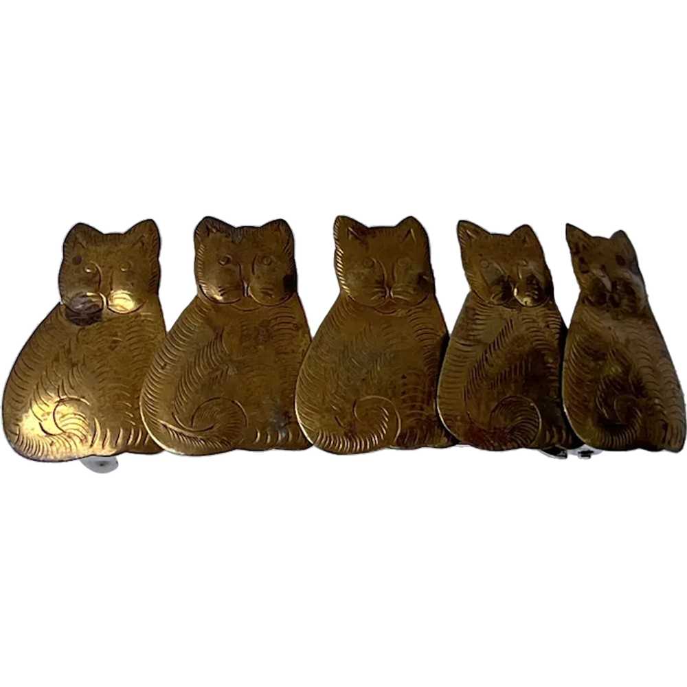 Vintage Brass France Multi Cat Barrette - image 1