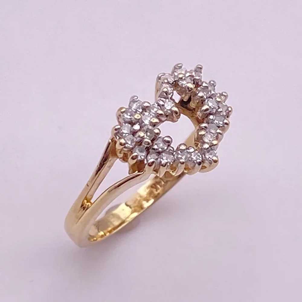Diamond HEART Ring 14K Gold .28 Carat TW - image 4