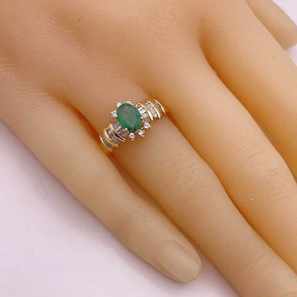 Natural Emerald And Diamond Vintage Ring 1.32 Car… - image 3