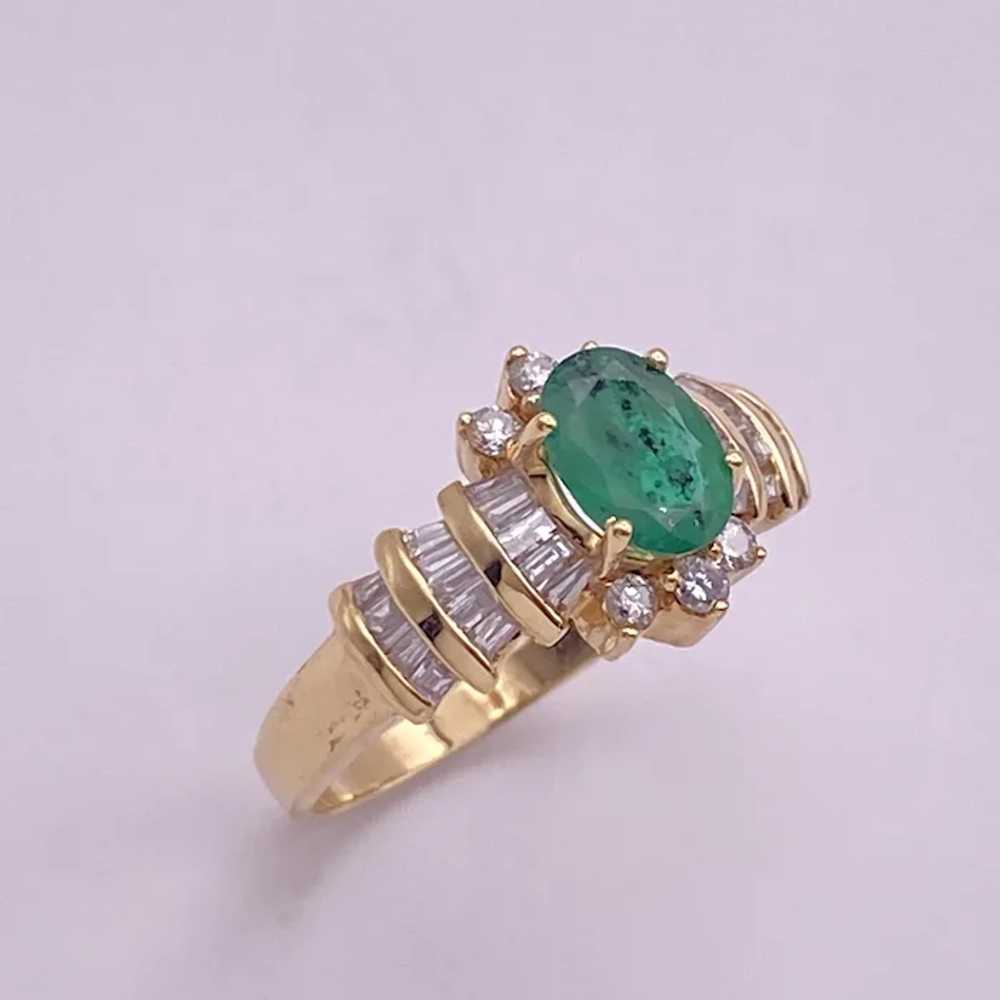 Natural Emerald And Diamond Vintage Ring 1.32 Car… - image 4