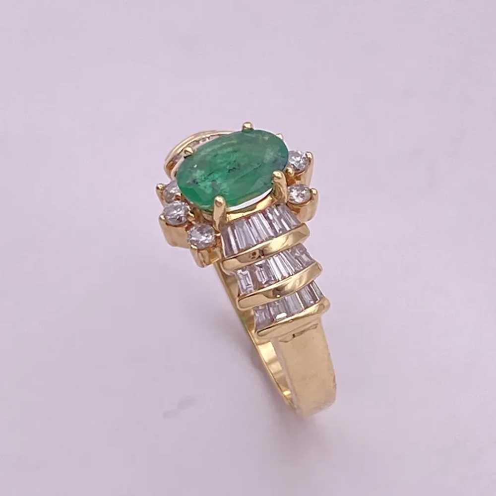 Natural Emerald And Diamond Vintage Ring 1.32 Car… - image 5