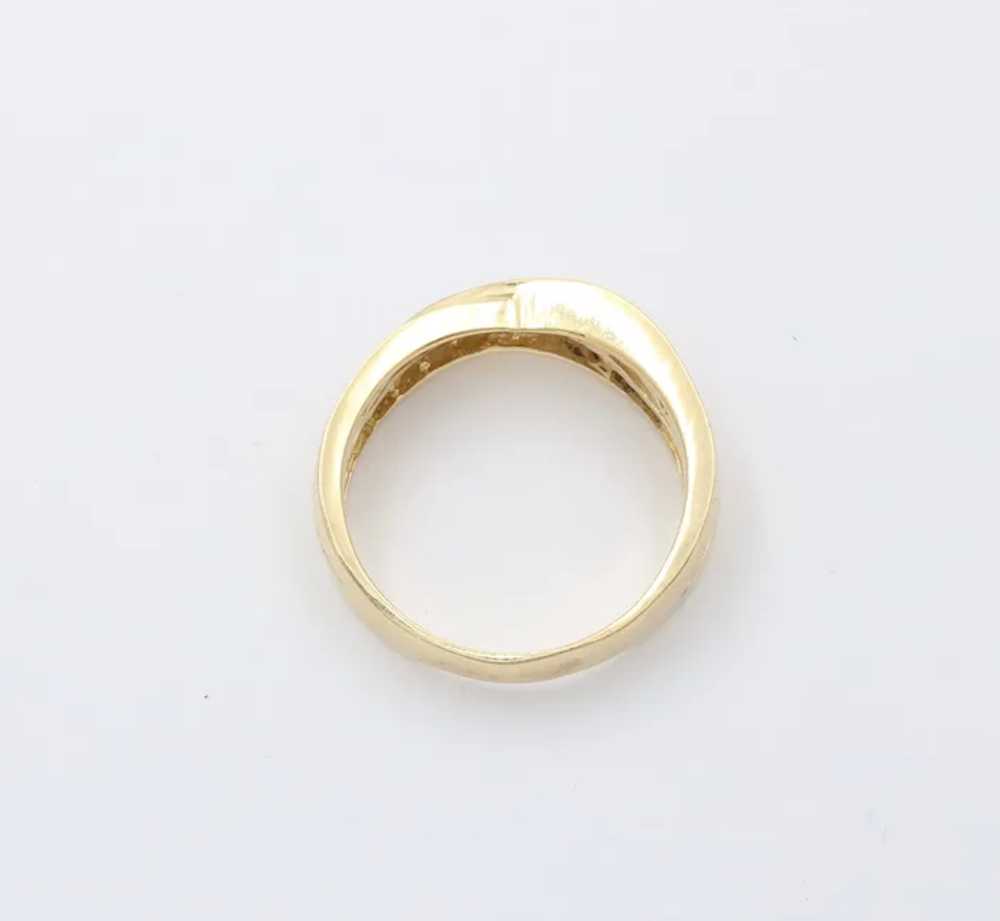 Vintage Crossover Diamonds 14K Yellow Gold Ring - image 7