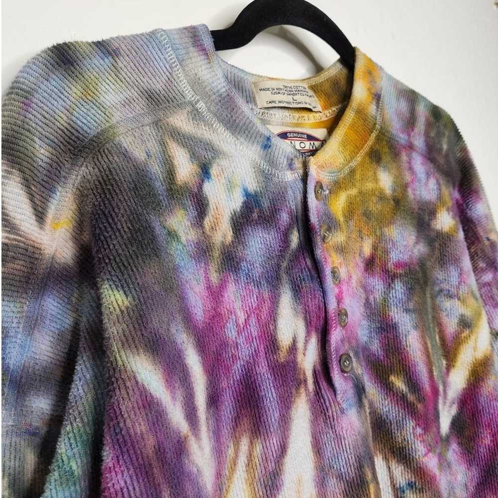 Vintage Vintage Ice Tie Dye Heavy Thick Henley So… - image 4