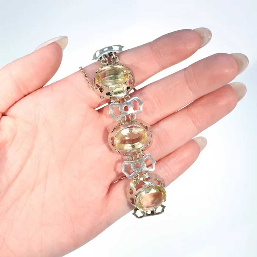 Antique Victorian Scottish Citrine Silver Bracele… - image 12