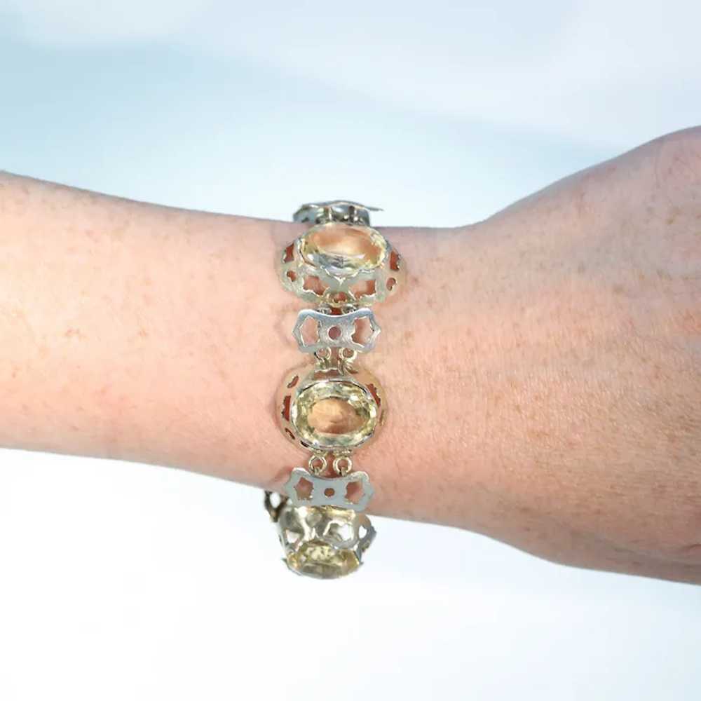 Antique Victorian Scottish Citrine Silver Bracele… - image 2