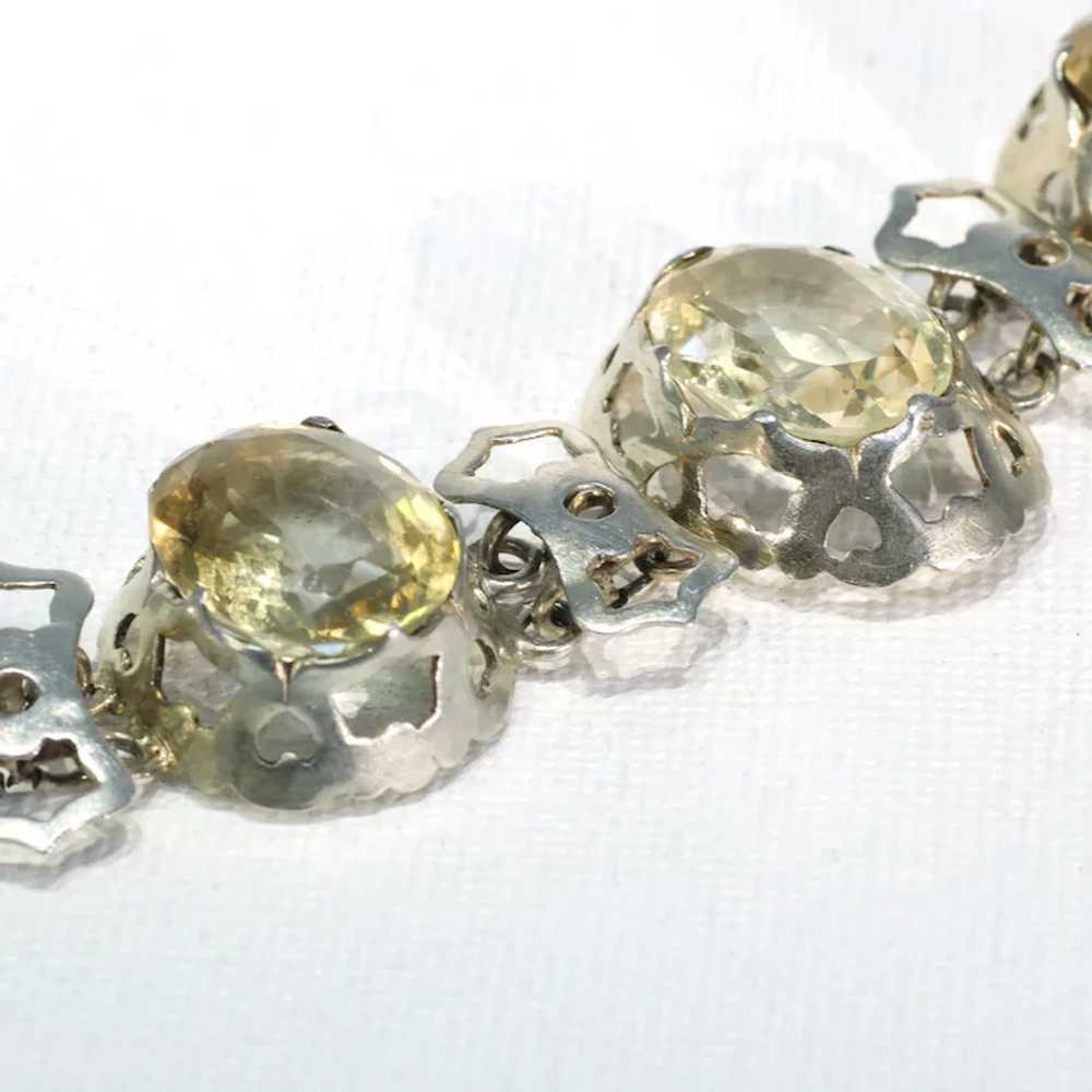 Antique Victorian Scottish Citrine Silver Bracele… - image 4