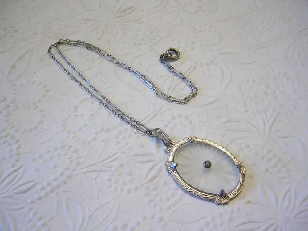 1920's Art Deco CAMPHOR GLASS Bold Necklace - image 5