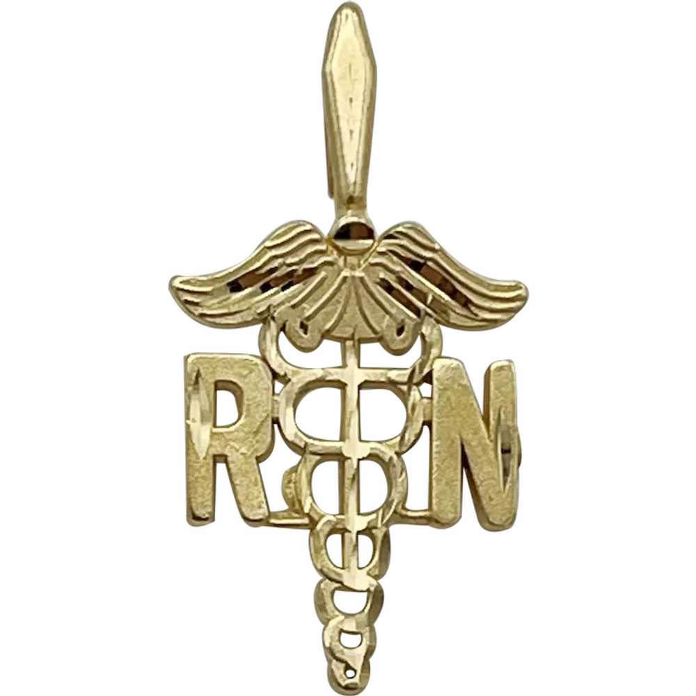 14K Caduceus Pendant - image 1