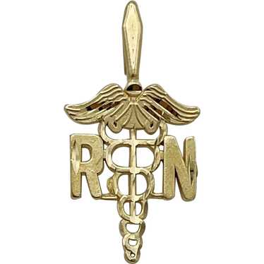 14K Caduceus Pendant - image 1