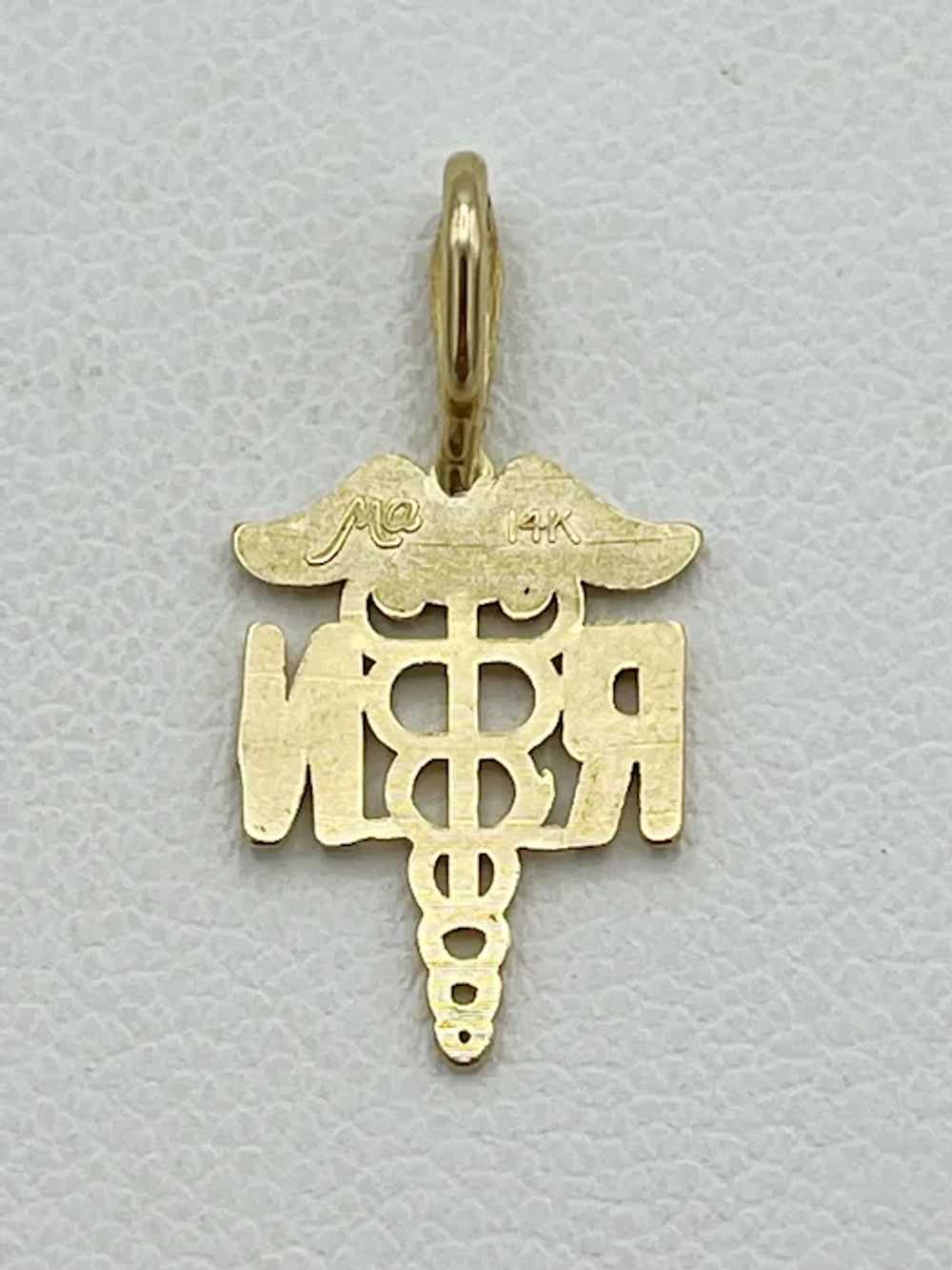 14K Caduceus Pendant - image 2