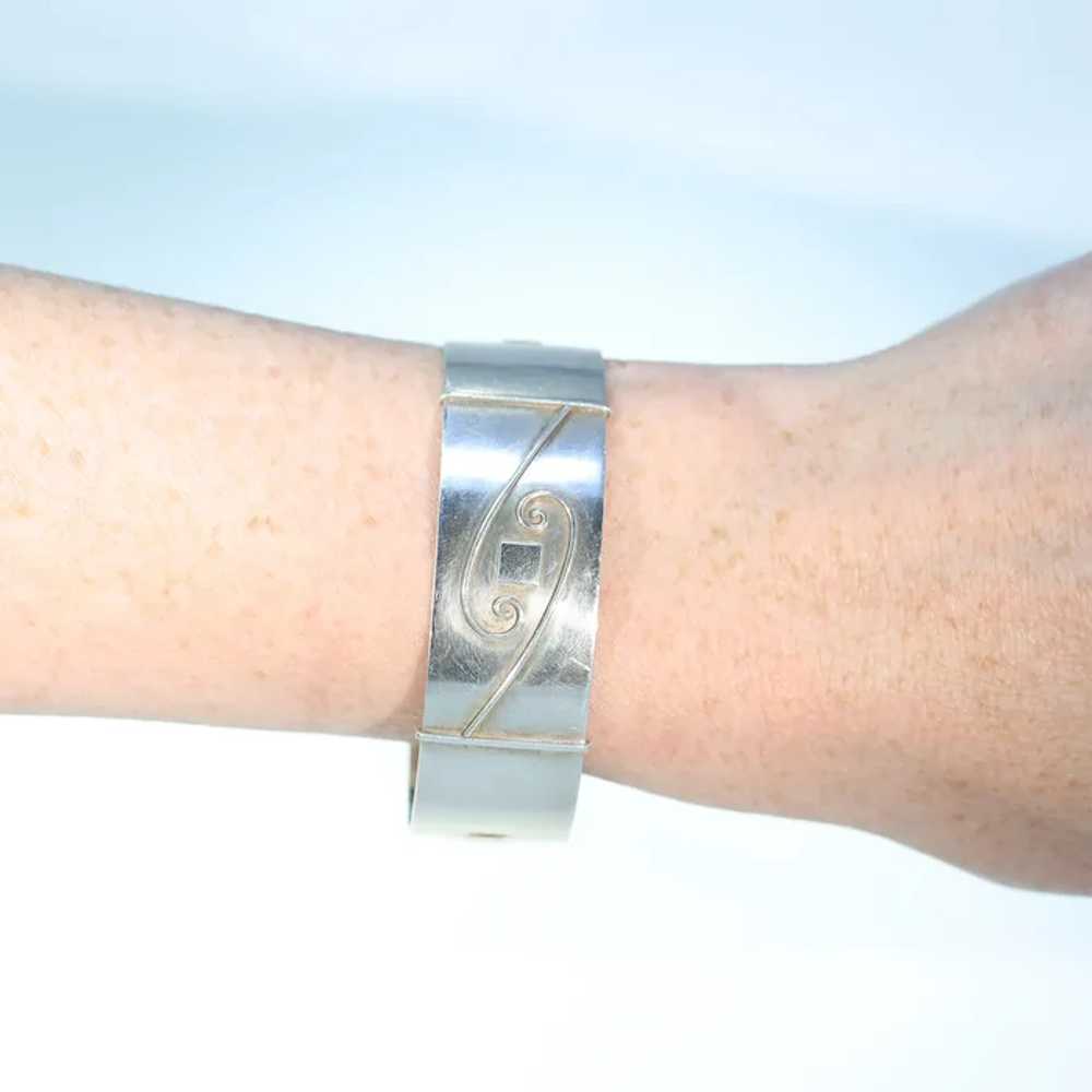 Mid-Century Danish Silver Cuff Bracelet - image 4