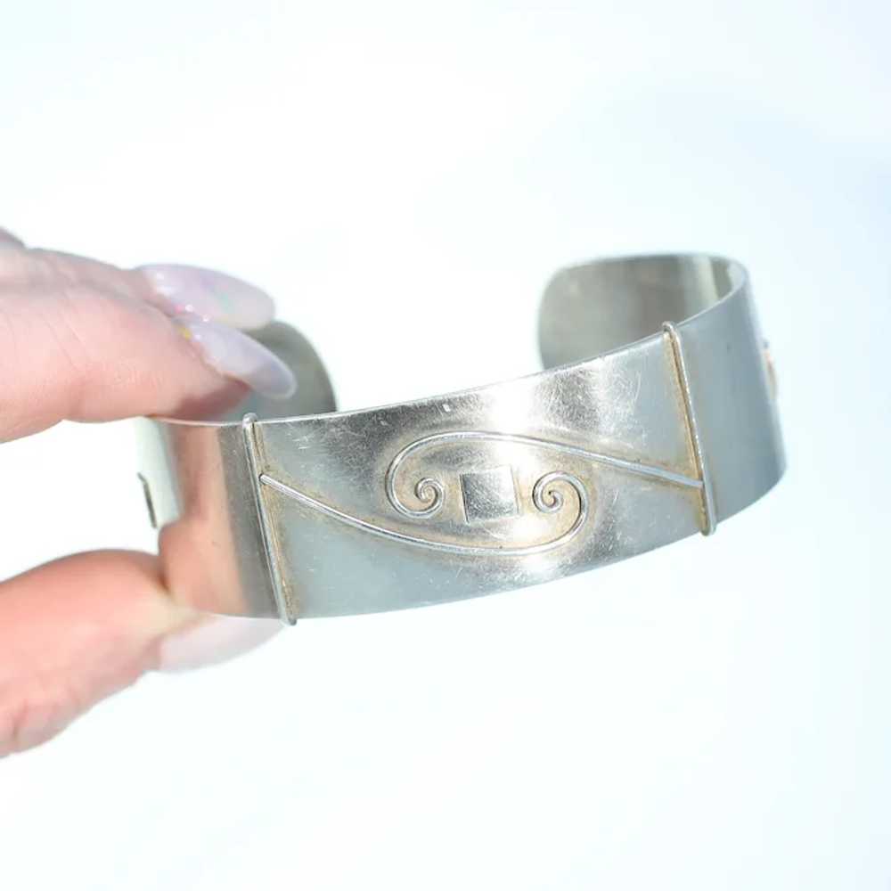 Mid-Century Danish Silver Cuff Bracelet - image 5