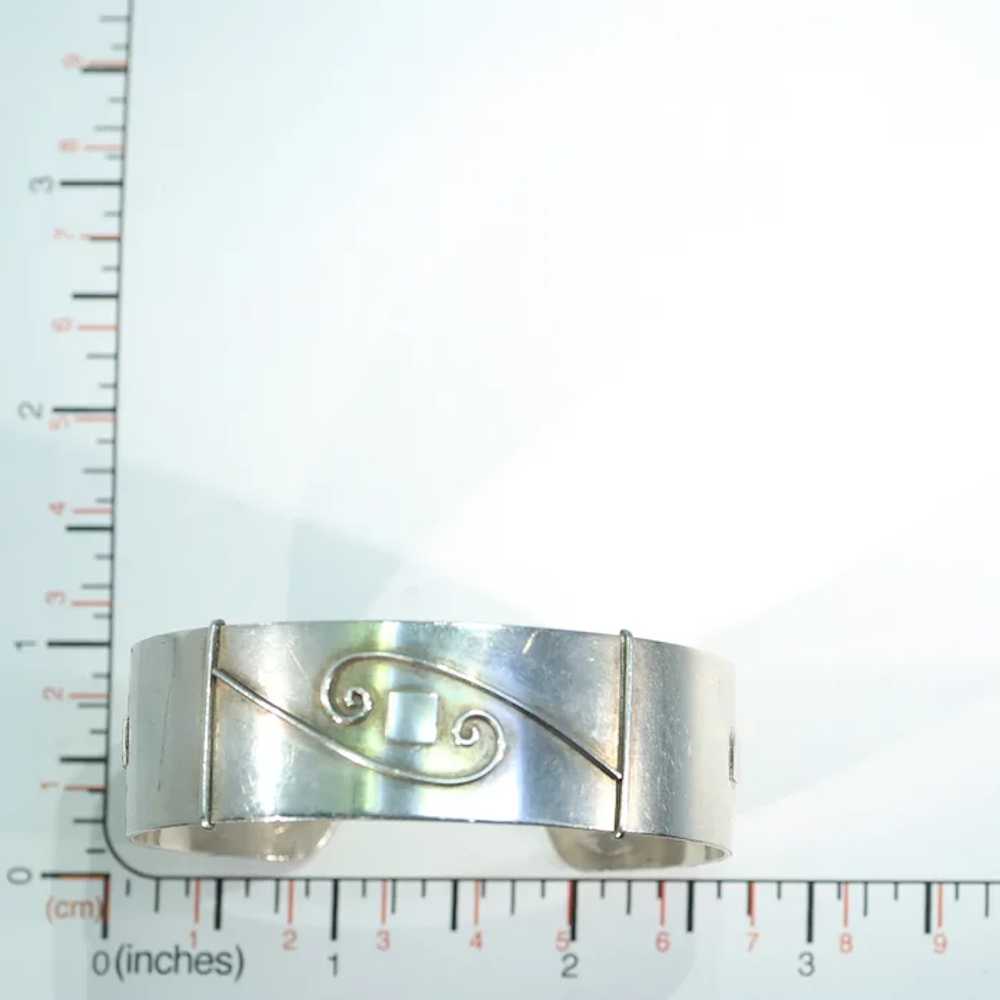 Mid-Century Danish Silver Cuff Bracelet - image 7