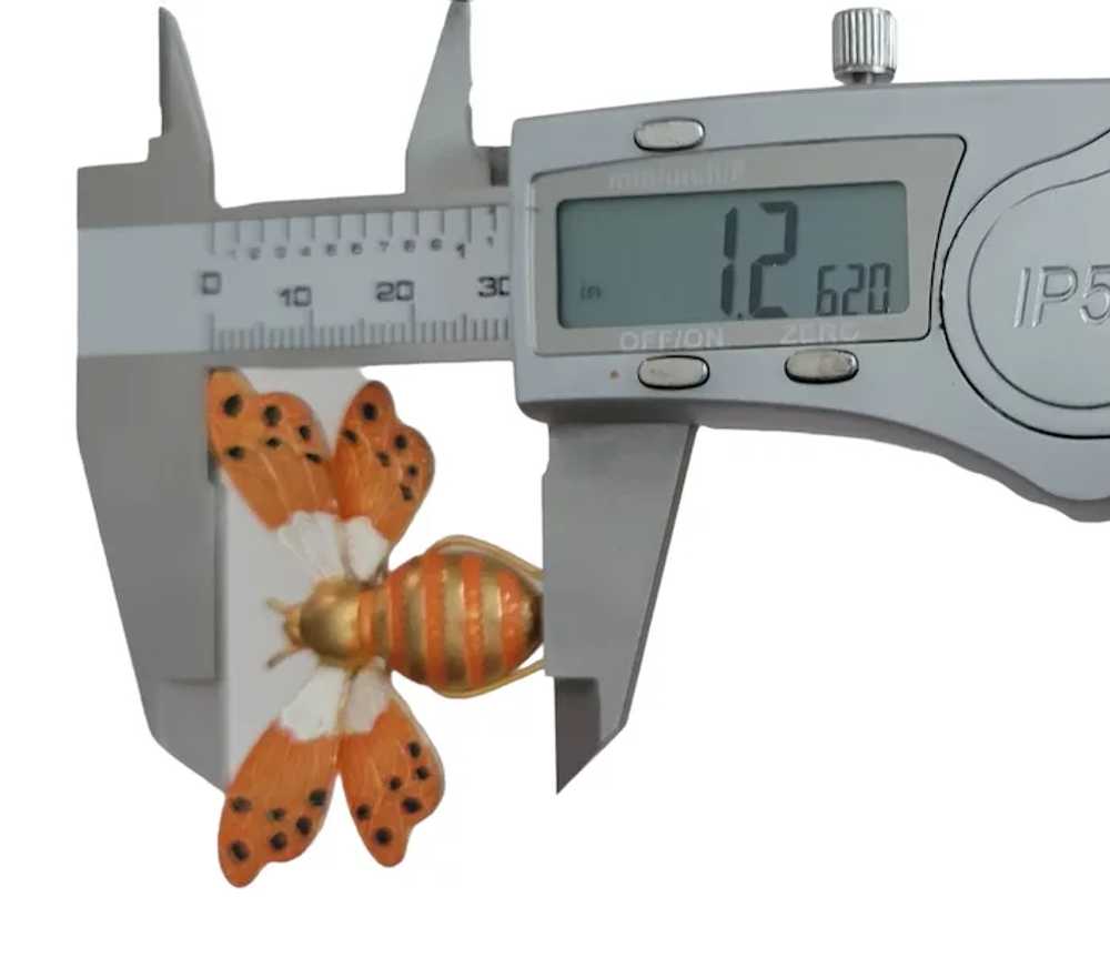 Spain Enamel Toledo Ware Metal Insect Moth Brooch… - image 10