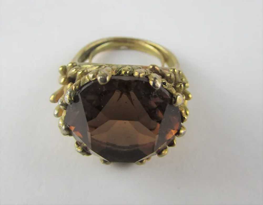 Vintage Gold Tone Costume Ring With Faux Gold Col… - image 10
