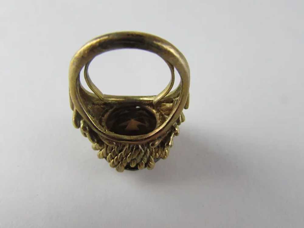 Vintage Gold Tone Costume Ring With Faux Gold Col… - image 12