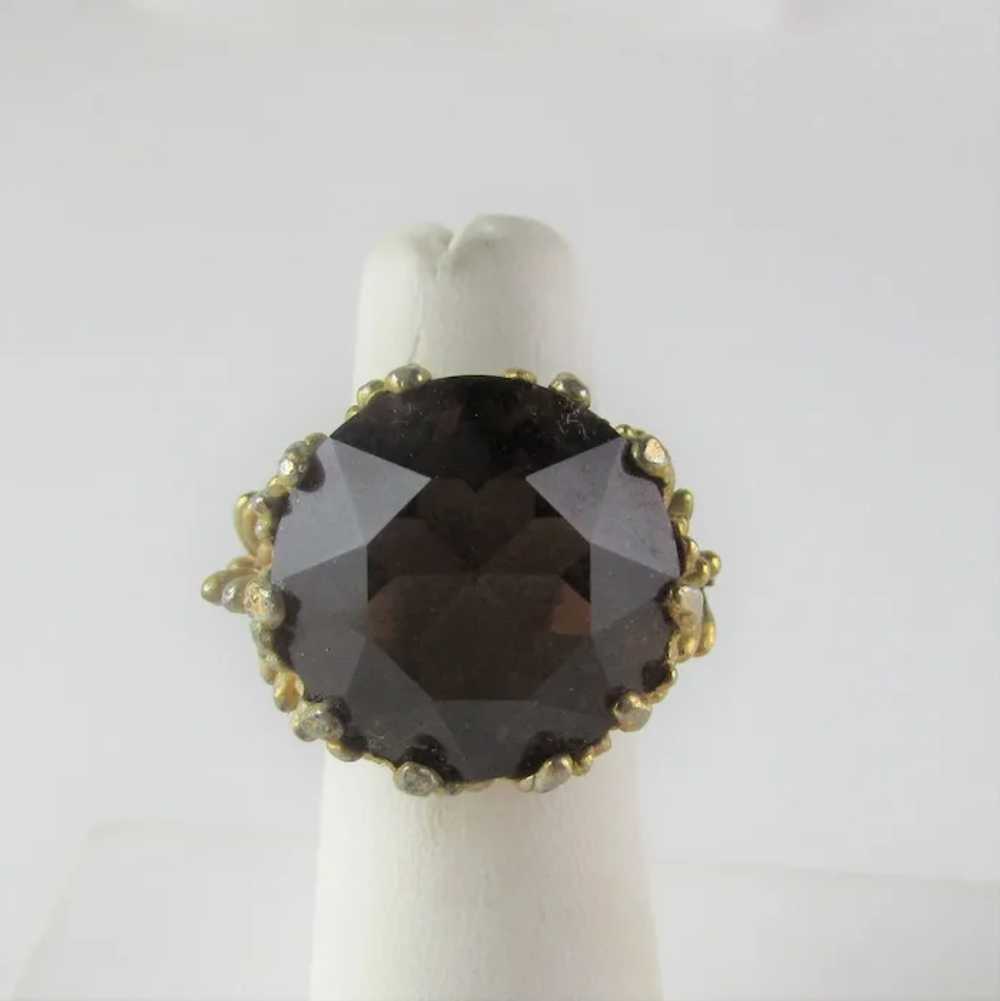 Vintage Gold Tone Costume Ring With Faux Gold Col… - image 3