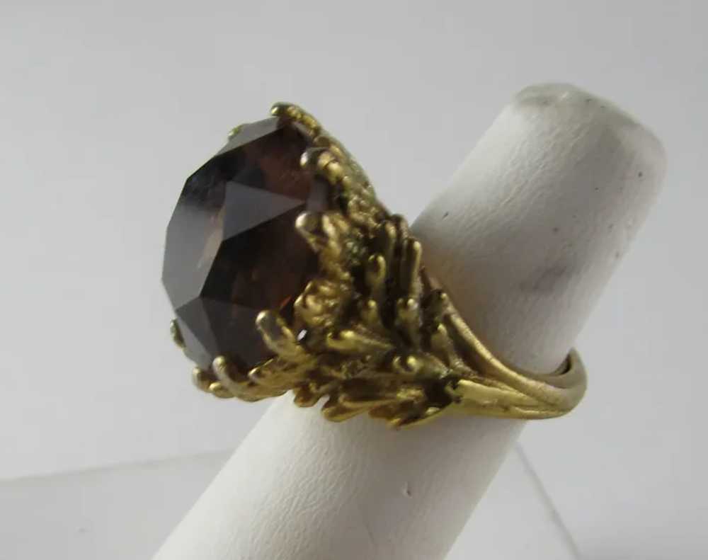 Vintage Gold Tone Costume Ring With Faux Gold Col… - image 4