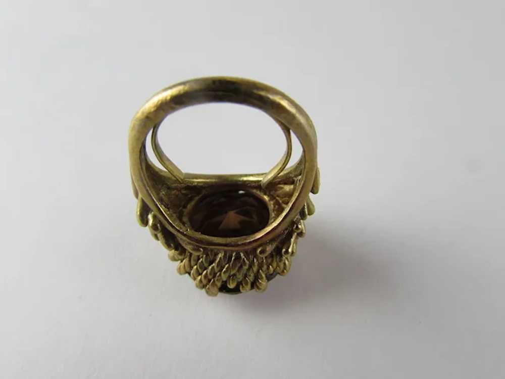 Vintage Gold Tone Costume Ring With Faux Gold Col… - image 8