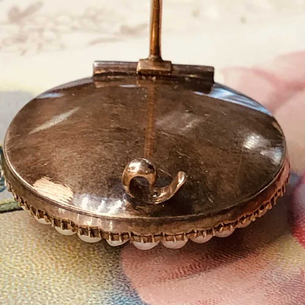 Antique Georgian 14k Seed Pearl & Foiled Amethyst… - image 3