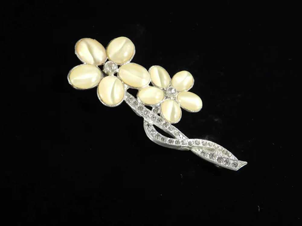 Art Deco Era Rhinestone Moonglow Faux Moonstone B… - image 3