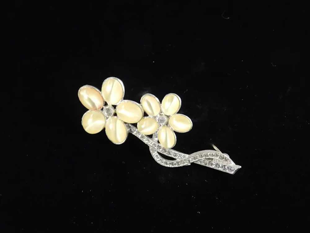 Art Deco Era Rhinestone Moonglow Faux Moonstone B… - image 5