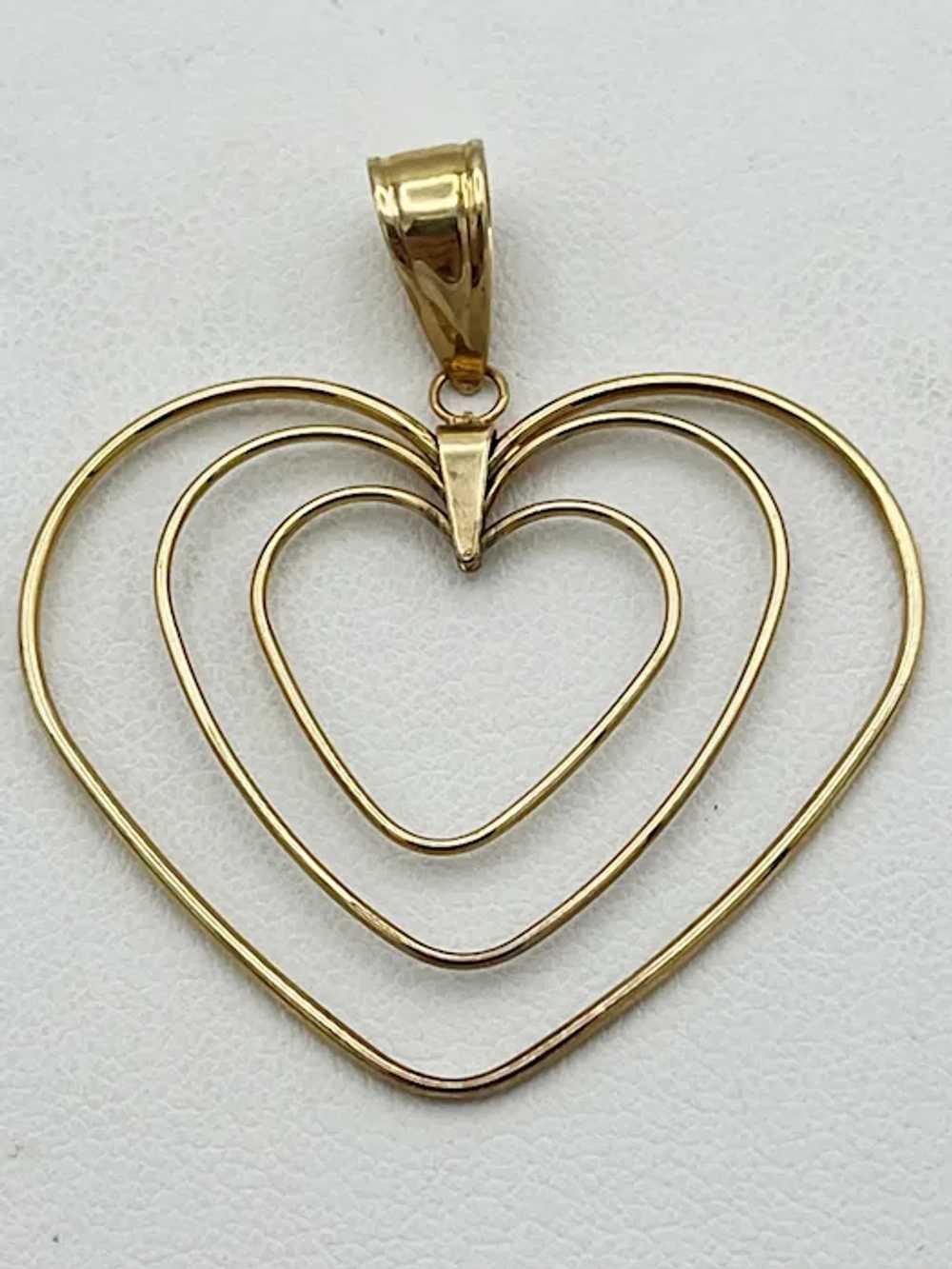 14K Heart Pendant - image 2