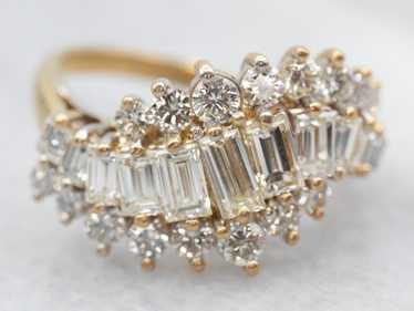 Vintage 18K-Gold Diamond Cocktail Ring - image 1